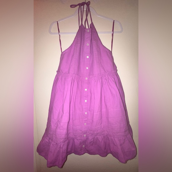 Free People Desert Days Babydoll Mini Dress in Dramatic Orchid NWT - Picture 2 of 7